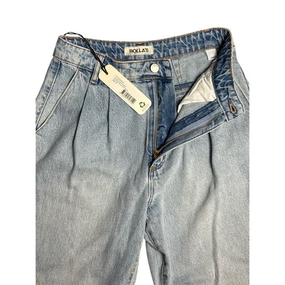 Rolla’s Chloe Pleat High Rise Denim Jeans Light Blue Size 25 - Picture 5 of 9